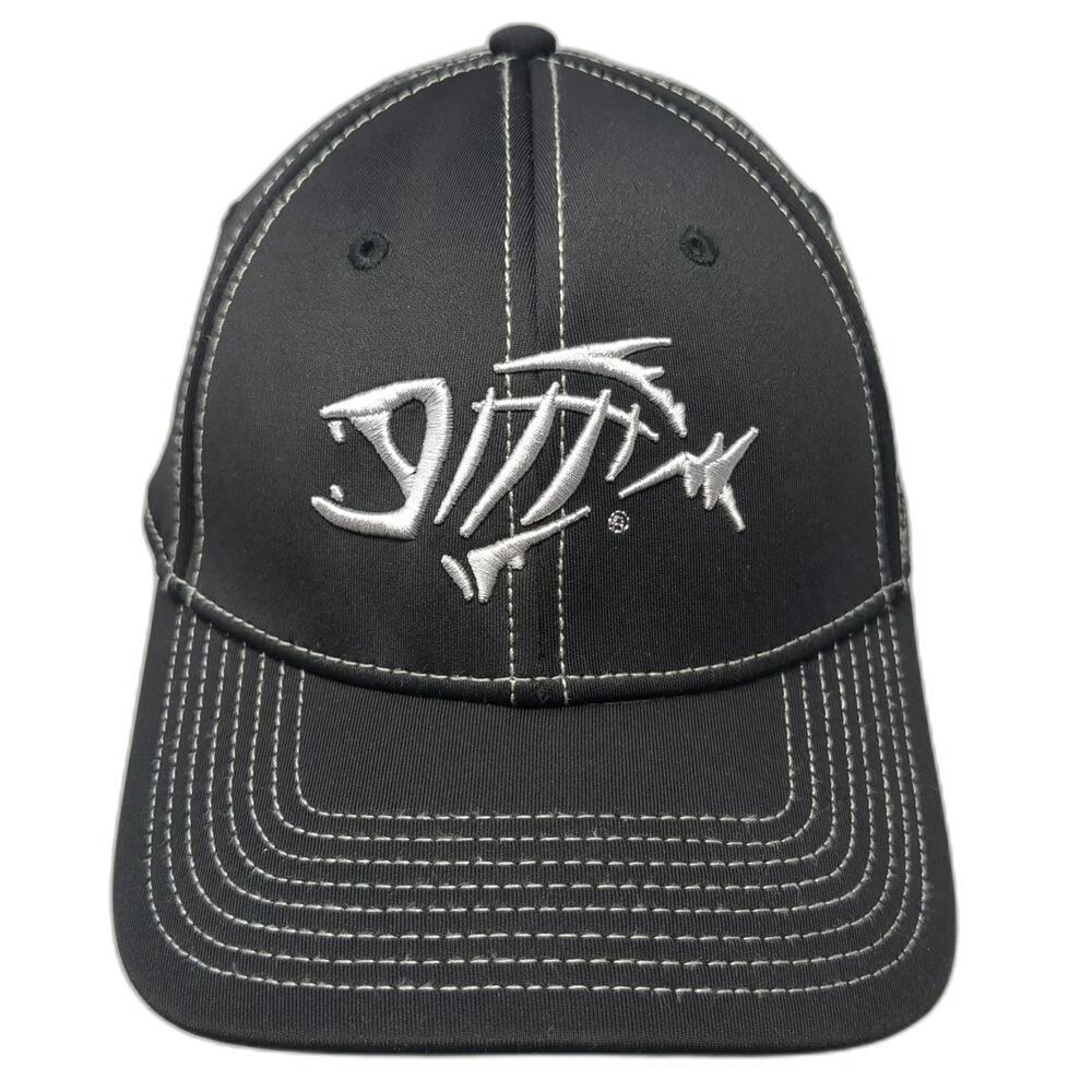G.Loomis Baseball Cap Black L Fitted Fish Skeleton Contrast Stitching Hat
